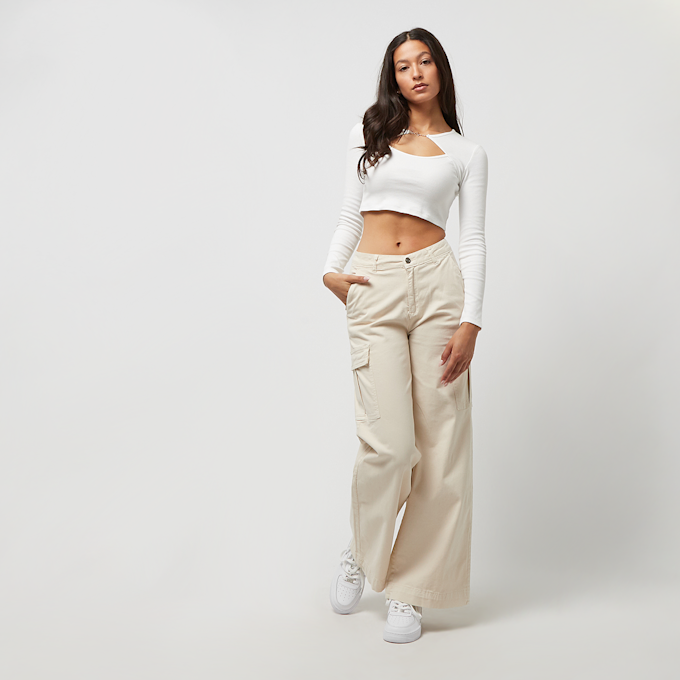 Sixth June Long Sleeve Ribbed Crop Top W/ SJ Jewel blanco 23645 4