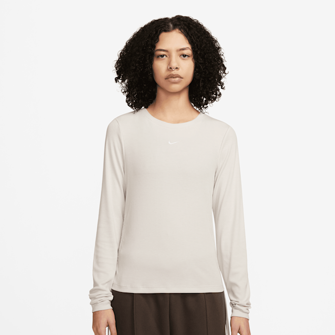 Nike Sportswear Essential Rib Longsleeve Mod Crop Top bež 23910 1