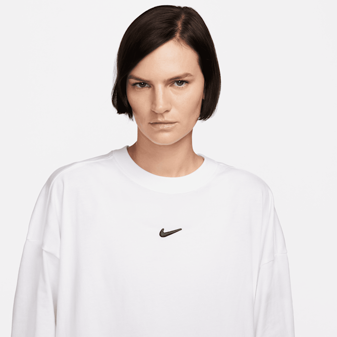 Nike Sportswear Long Sleeve Boyfriend Tee Print Swoosh beż 23915 3