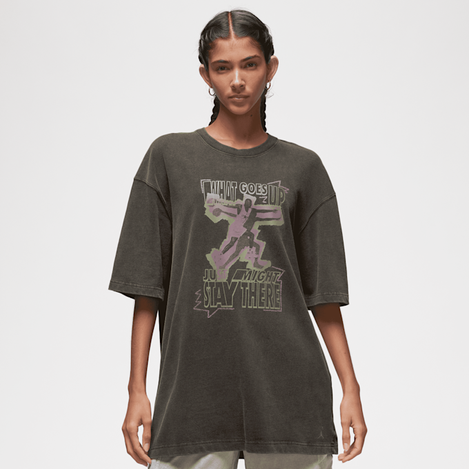 Nike   Oversized Short Sleeve Tee Heritage grijs 24034 1