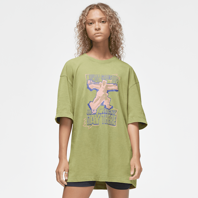 Nike   Oversized Short Sleeve Tee Heritage groen 24035 1