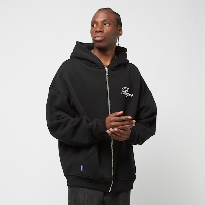 PEQUS Handwritten Logo Zip Hoodie negro 24436 1