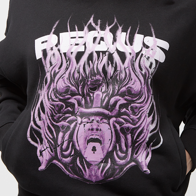 PEQUS Cropped Medusa Graphic Hoodie noir 24476 3