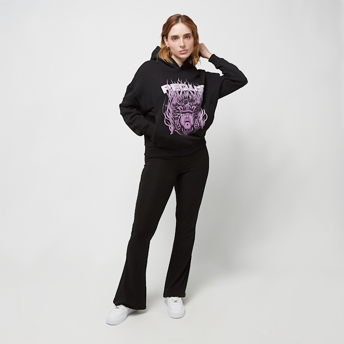 PEQUS Cropped Medusa Graphic Hoodie noir 24476 4