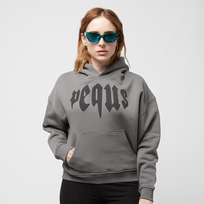 PEQUS Cropped Mythic Logo Hoodie grau 24477 1