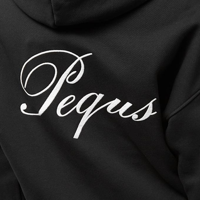 PEQUS Cropped Handwritten Logo Zip Hoodie noir 24478 4