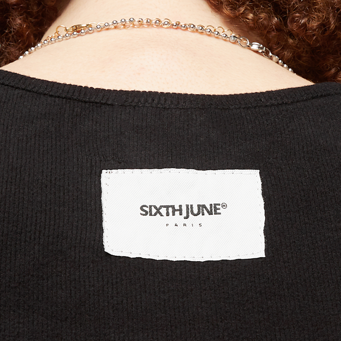 Sixth June Tank Top With Attached Sleeves zwart 24577 3