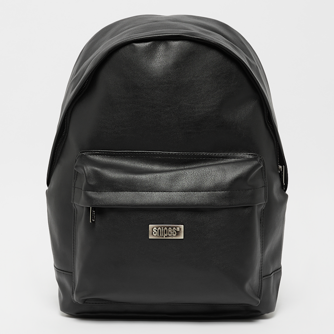 SNIPES Metal Badge Basic Logo Fake Leather Backpack gris 24600 1