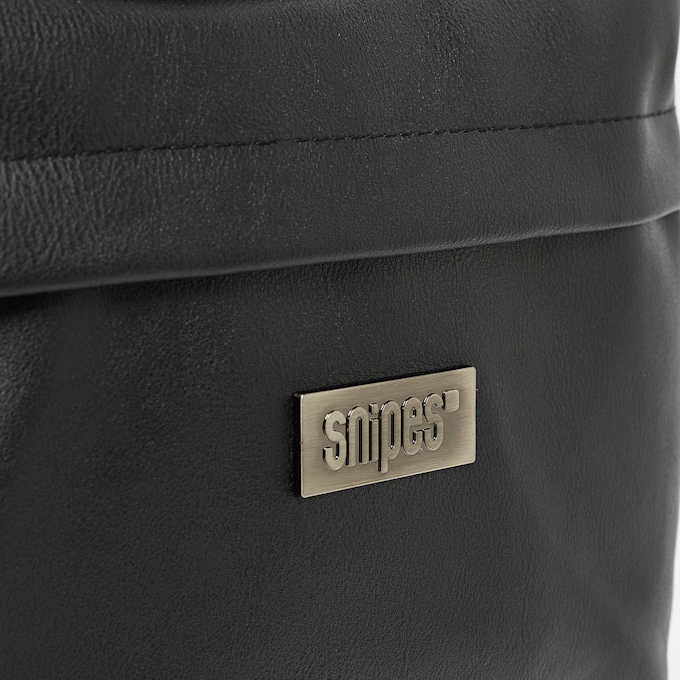 SNIPES Metal Badge Basic Logo Fake Leather Backpack gris 24600 4