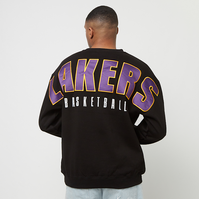 Mitchell & Ness NBA Team First Satin Fleece Crew Los Angeles Lakers schwarz 24603 1