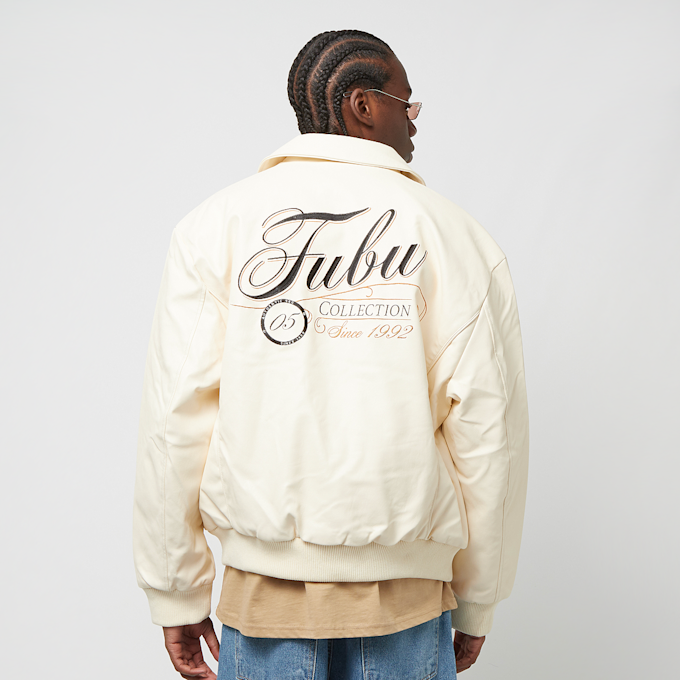 FUBU Initials Leather Coach Jacket negro 24627 2