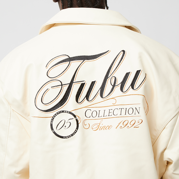 FUBU Initials Leather Coach Jacket negro 24627 5