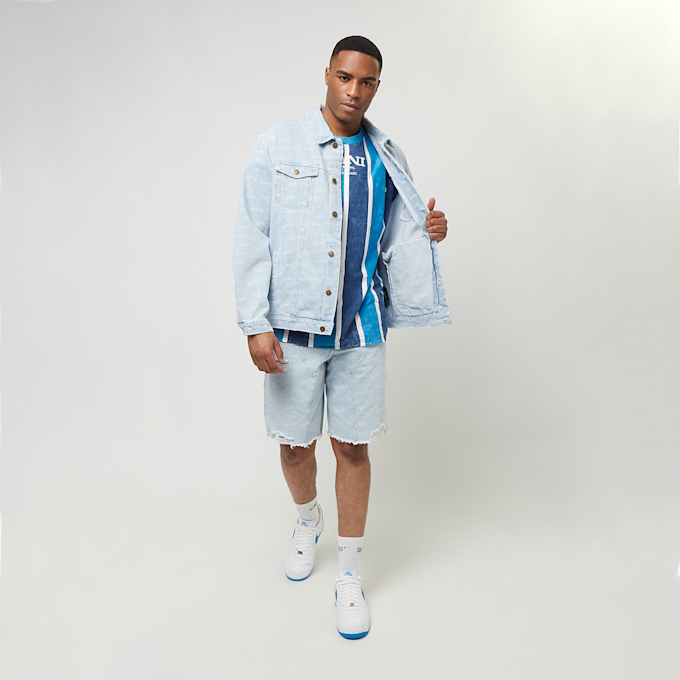 Karl Kani OG Denim Wavy Print Trucker Jacket bleu 24736 5