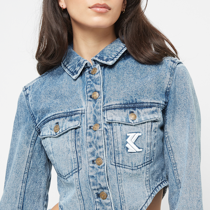 Karl Kani OG Thug Life Crop Corset Washed Denim Jacket niebieski 24983 3