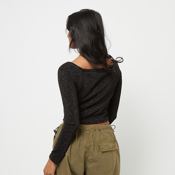 Urban Classics Off Shoulder Glitter Longsleeve zwart 24989 2