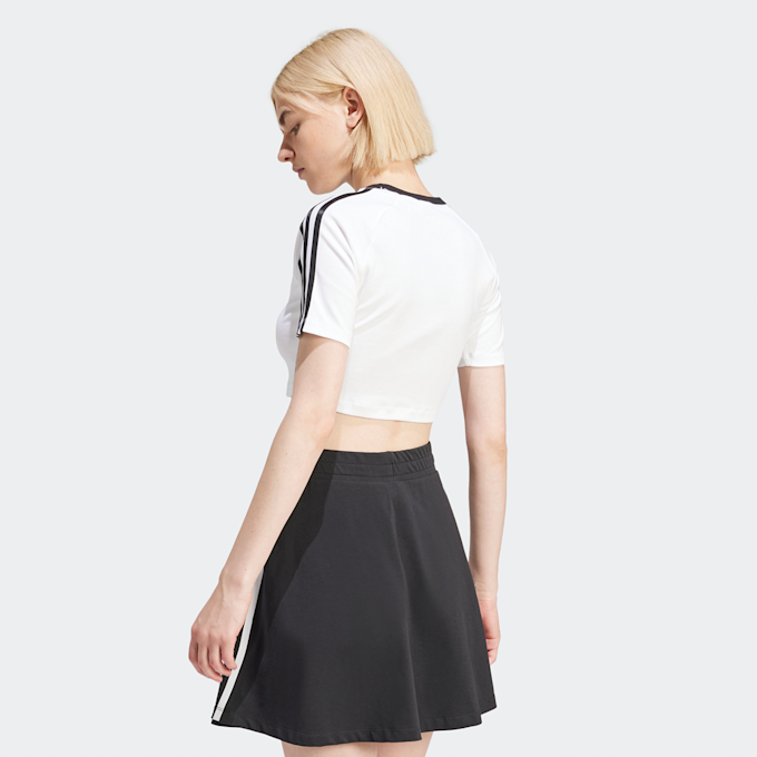 adidas Originals adicolor 3-Streifen Crop T-Shirt weiß 25052 2