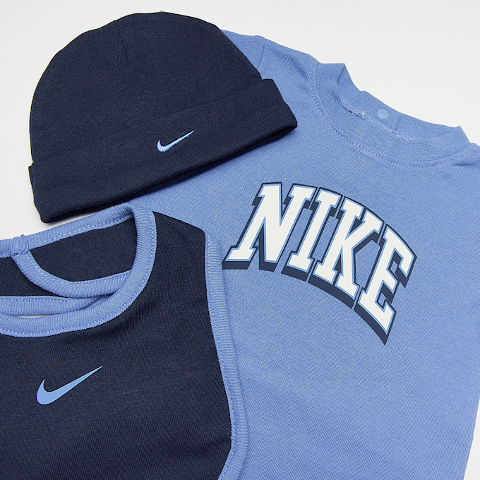 Nike Romper, Hat, Bib Set (3 Piece) niebieski 25345 4