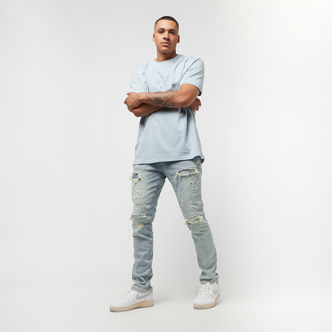 Smoke Rise Bleach Washed Rip & Repaired Jean blauw 25371 5