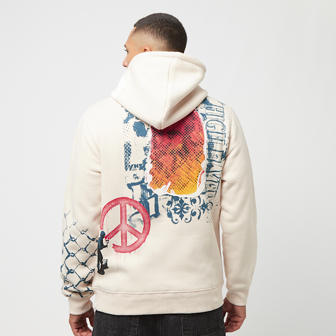 Smoke Rise Stencil & Graffiti Hoody beige 25382 2