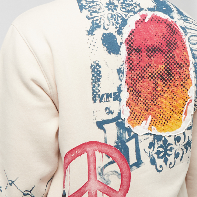 Smoke Rise Stencil & Graffiti Hoody beige 25382 7