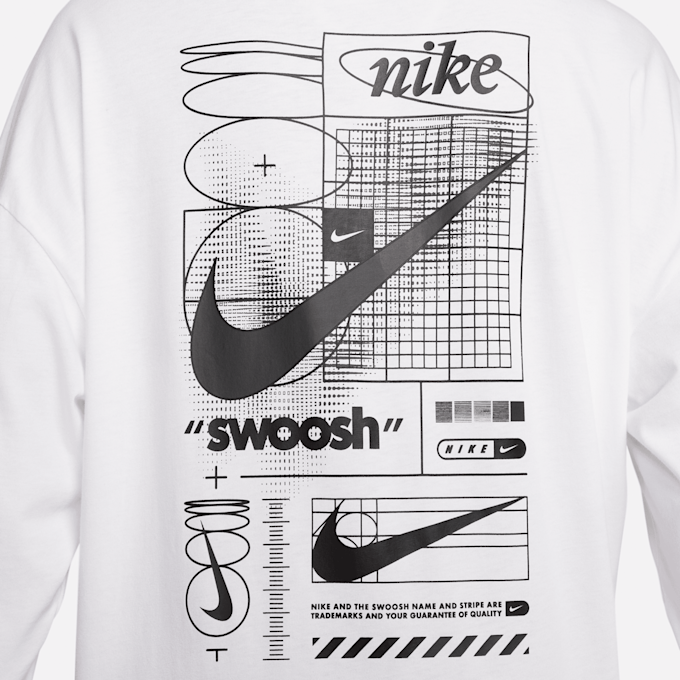 Nike Sportswear Longsleeve Tee Boyfriend Print Swoosh blanc 28248 6