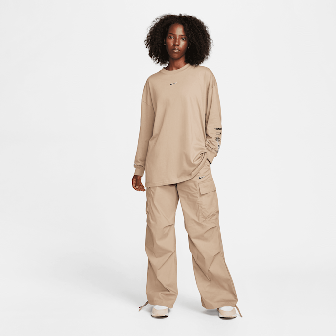 Nike Sportswear Longsleeve Tee Boyfriend Print Swoosh beige 28249 7