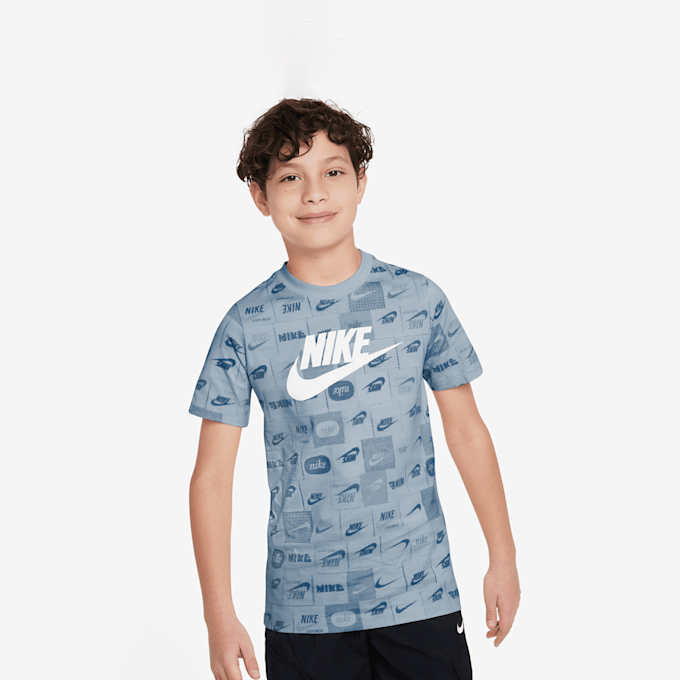 Nike Sportswear Club All Over Print T-Shirt High Brand Read blu 28362 1