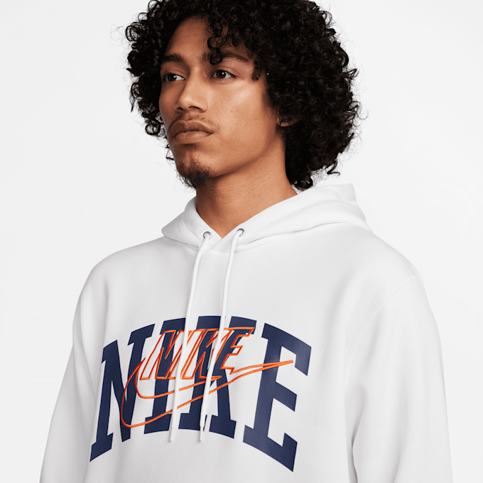 Nike Club Fleece Brushed-Back Hoodie weiß 28386 3