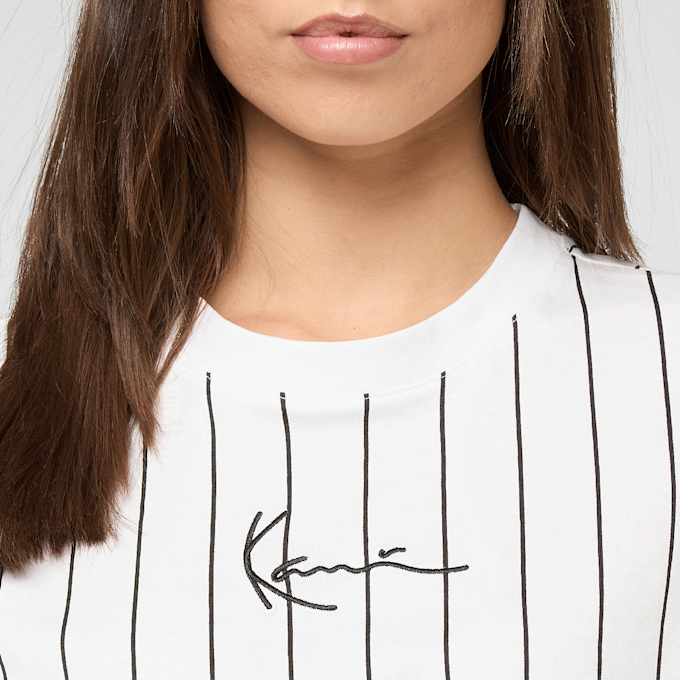 Karl Kani Small Signature Essential Pinstripe Crop Tee weiß 47451 3