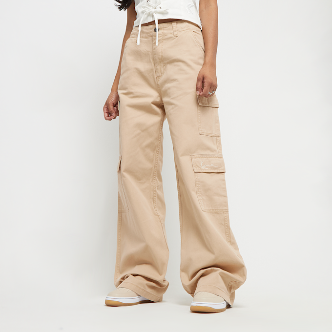 Karl Kani Small Signature Washed Cargo Pants beige 28585 1