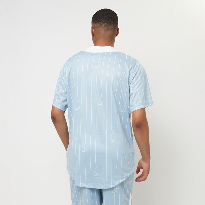 Karl Kani Varsity Logo Pinstripe Baseball Shirt bleu 28641 2