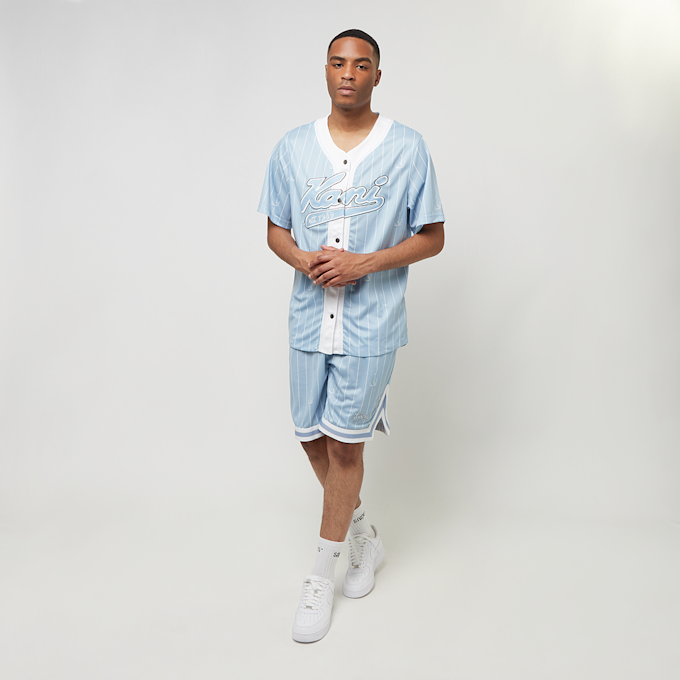 Karl Kani Varsity Logo Pinstripe Baseball Shirt bleu 28641 4