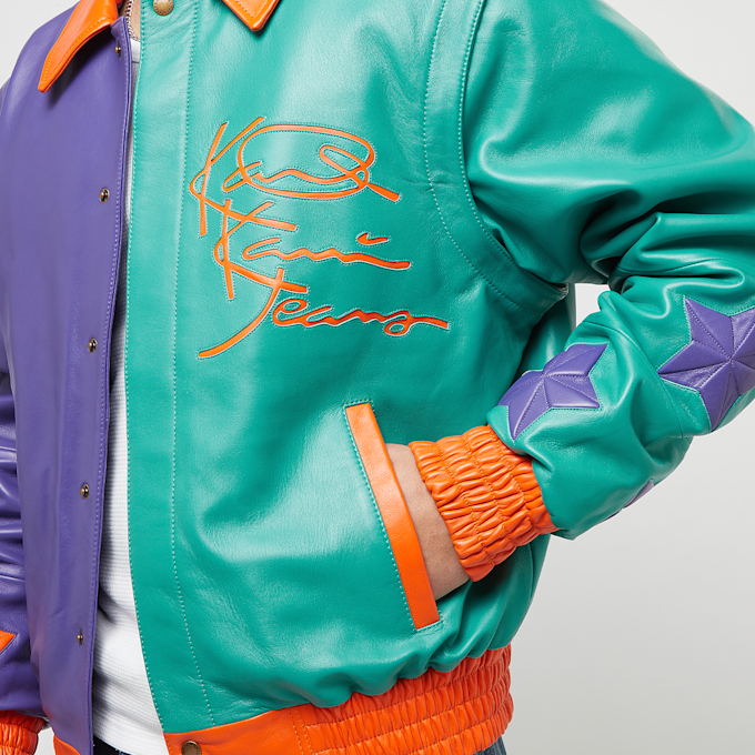 Karl Kani Metal Plate Block Leather College Jacket multicolore 28872 5