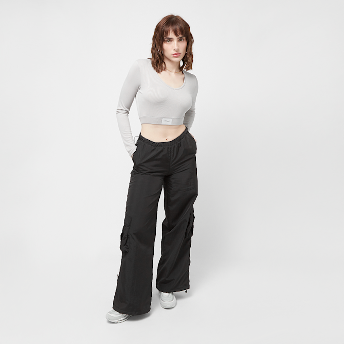 Sixth June Longsleeve V-Neck Crop Top siva 28906 4