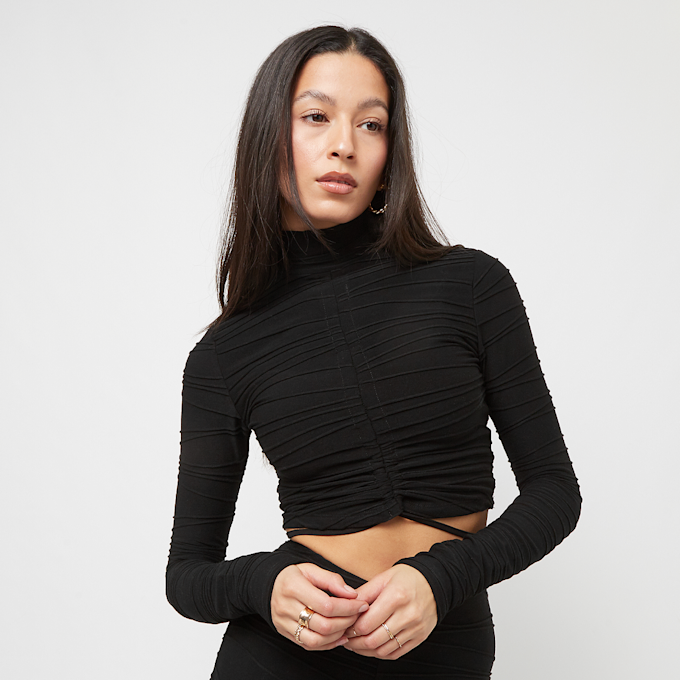 Sixth June Textured Wavy Crop Top nero 28915 1