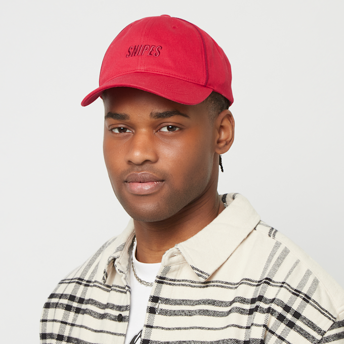 SNIPES Slanted Logo Contrast Piping Baseball Cap czerwony 28939 5