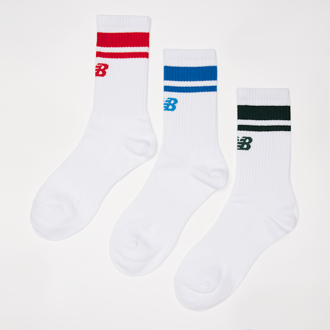 New Balance 3 PACK - Sport Essential Stripe Midcalf Socks bijela 29399 1