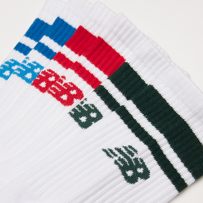 New Balance 3 PACK - Sport Essential Stripe Midcalf Socks bijela 29399 2