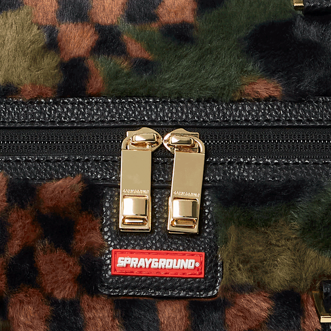 SPRAYGROUND Green 3am Fur Duffel camouflage 29445 5