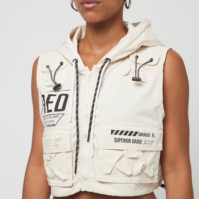 Smoke Rise Utility Hooded Vest beige 30715 3