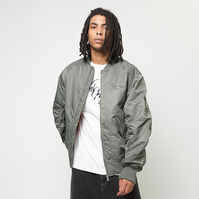 Karl Kani Small Signature Distressed Bomber Jacke grau 30839 1