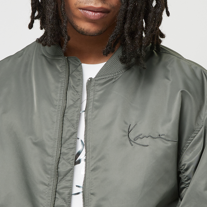 Karl Kani Small Signature Distressed Bomber Jacke grau 30839 3