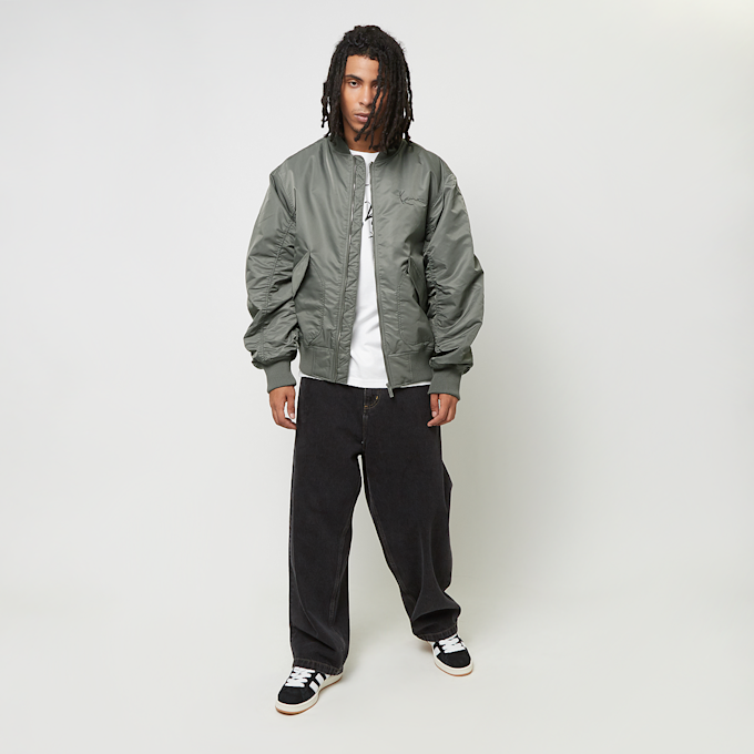 Karl Kani Small Signature Distressed Bomber Jacke grau 30839 5