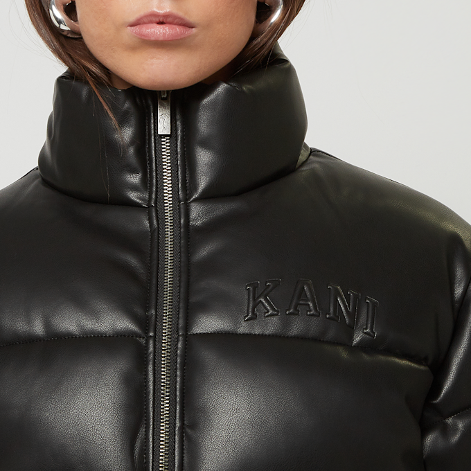 Karl Kani Serif Crop Polyurethan Puffer Jacke schwarz 30841 3