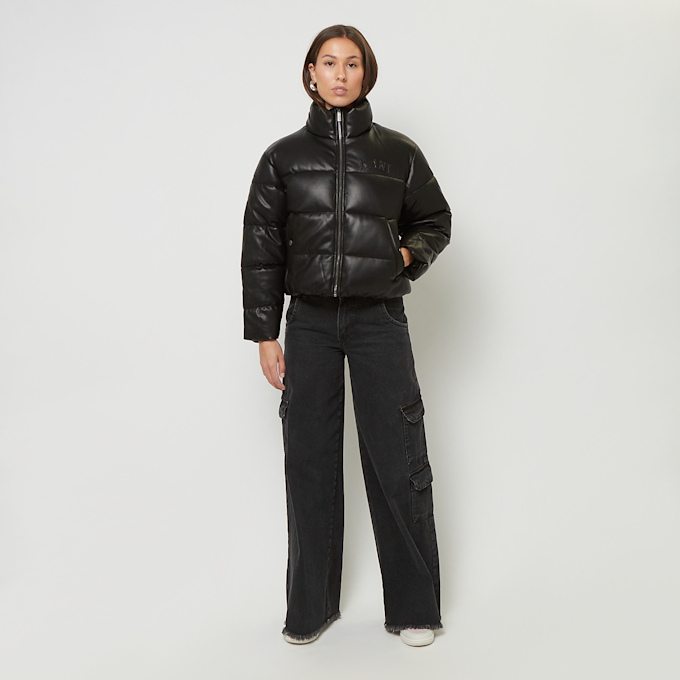 Karl Kani Serif Crop Polyurethan Puffer Jacke schwarz 30841 4