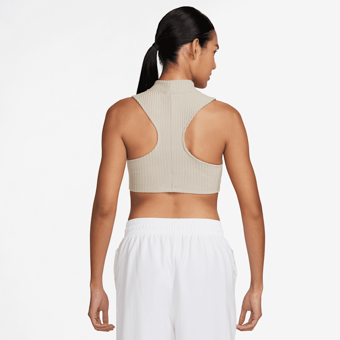 Nike Sportswear Chill Knit Rib Crop Tanktop bege 30910 2