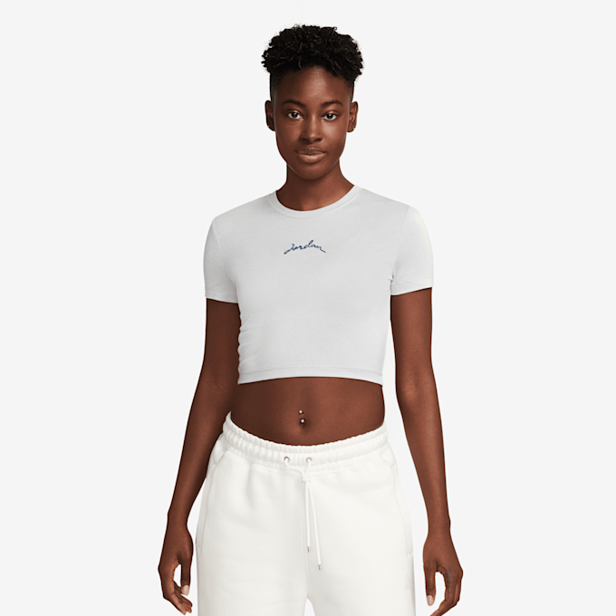 Jordan Short Sleeve Graphics Slim Crop Tee bianco 31089 1