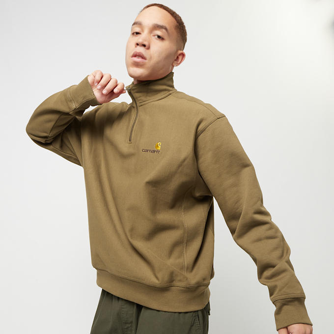 Carhartt WIP Half Zip American Script Sweatshirt brun 31603 1