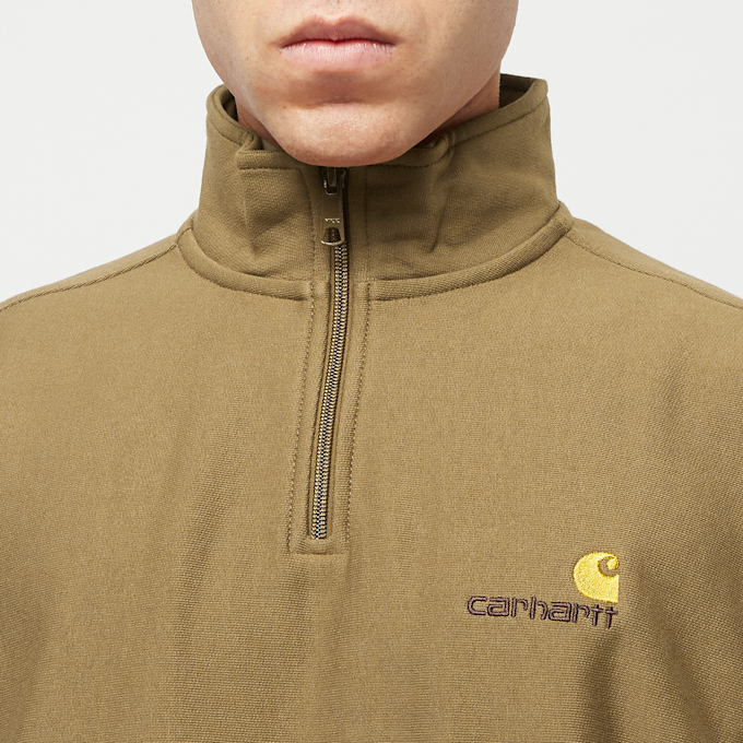 Carhartt WIP Half Zip American Script Sweatshirt brun 31603 3