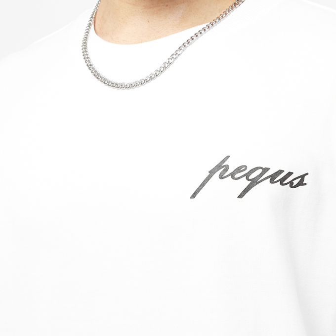 PEQUS Chest Logo T-Shirt weiß 31713 4